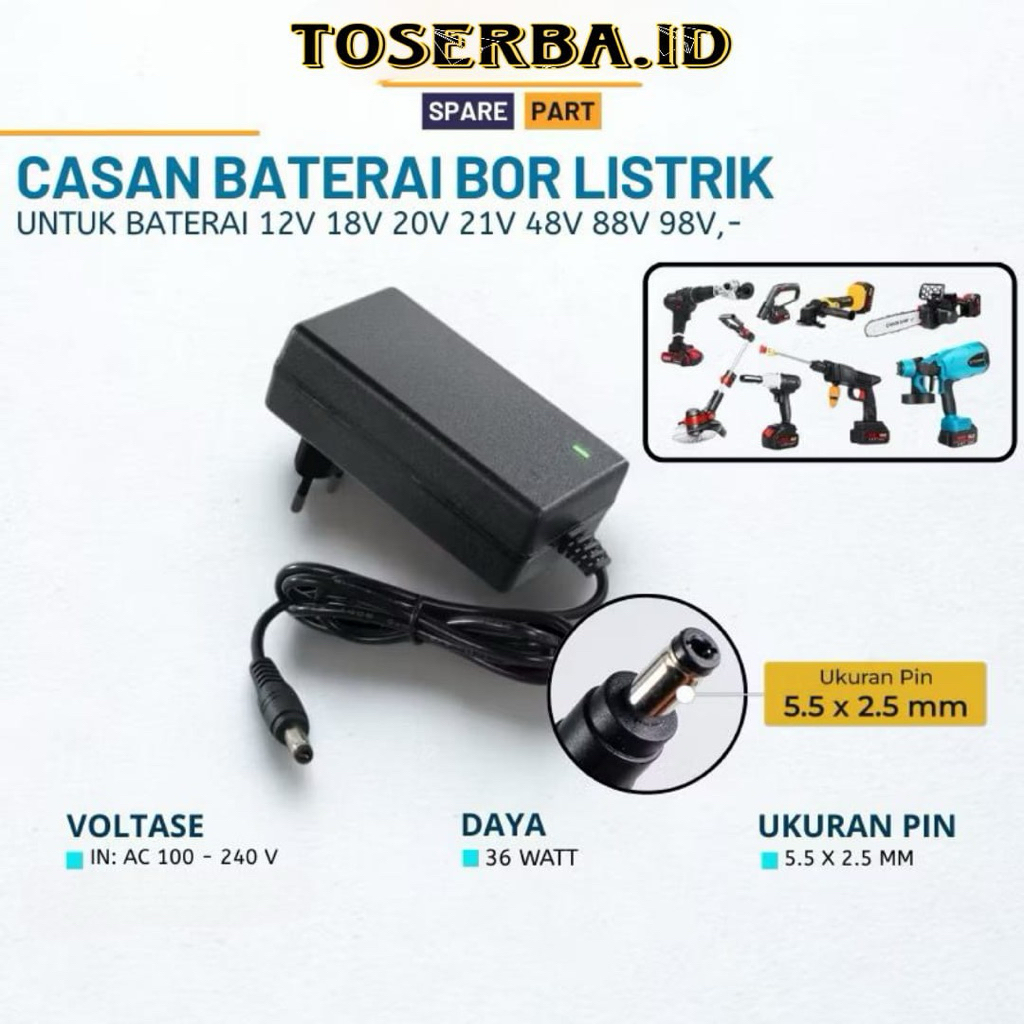 Charger bor impact wrench DAGMARA 20V 21V casan bor impact gerinda baterai DAGMARA