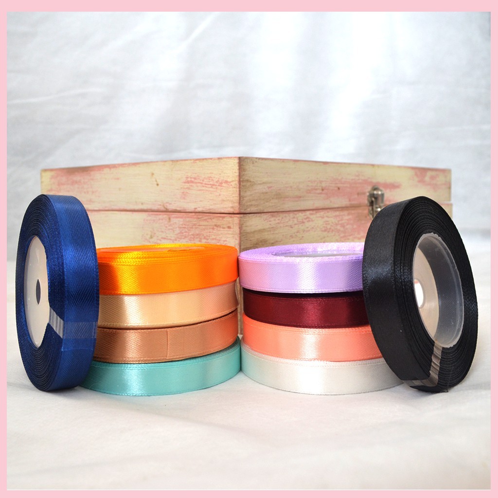 

[PER SLOP] Pita satin 1/2 inch - 1.3cm - pita potong hiasan dekorasi souvenir pernikahan hampers