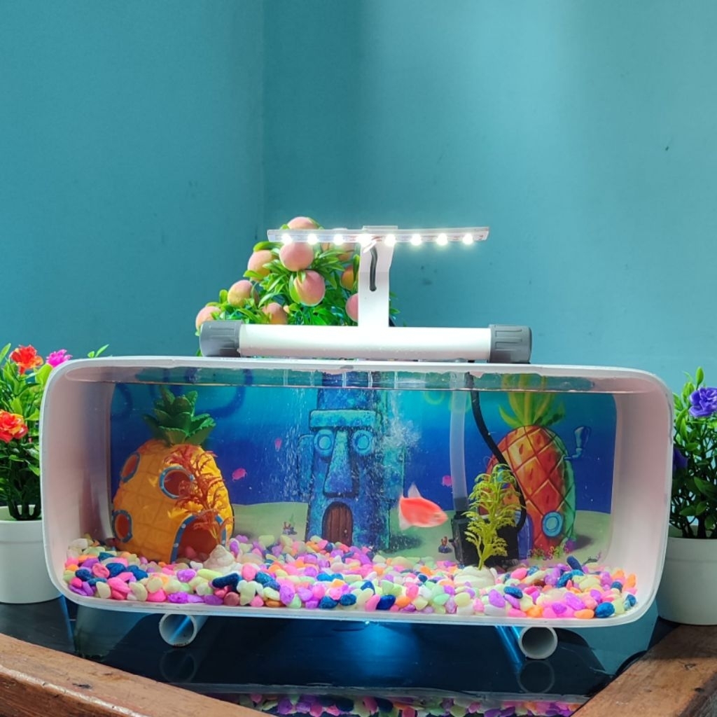 JUMBO 35X15X15, Akuarium mini fullset estetik aquarium PVC akrilik