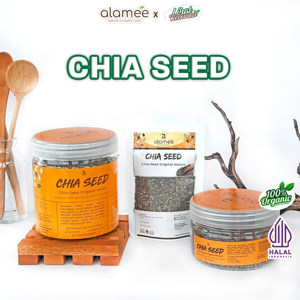

ALAMEE Organic Chia Seed Grade A Biji Chiaseed Rempah JSR Meksiko lihat kebunku