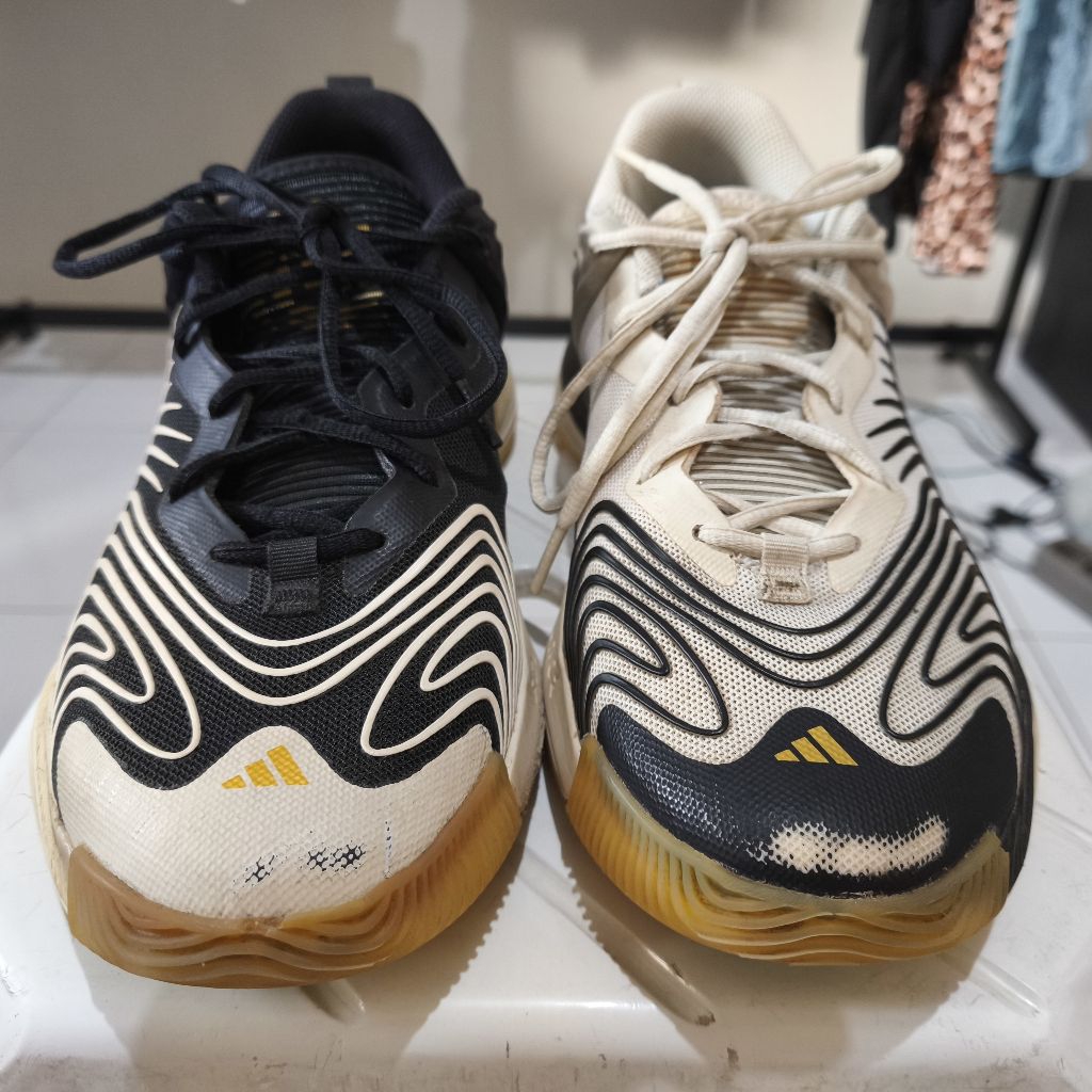 [USED] Sepatu Basket Adidas D Rose Son Of Chi 3 "Black Ivory" Size UK 8,5/EU 42.5 seken Bekas pakai 