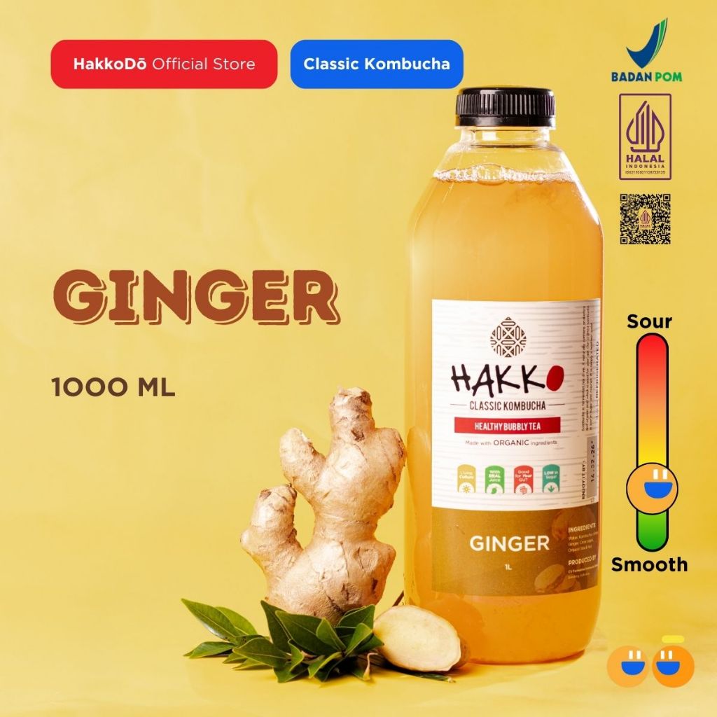 

Hakko Kombucha Ginger/ Jahe 1 L Healthy Bubbly Tea