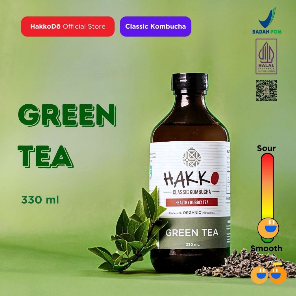 

Hakko Kombucha Original Green Tea/ Teh Hijau 330ml