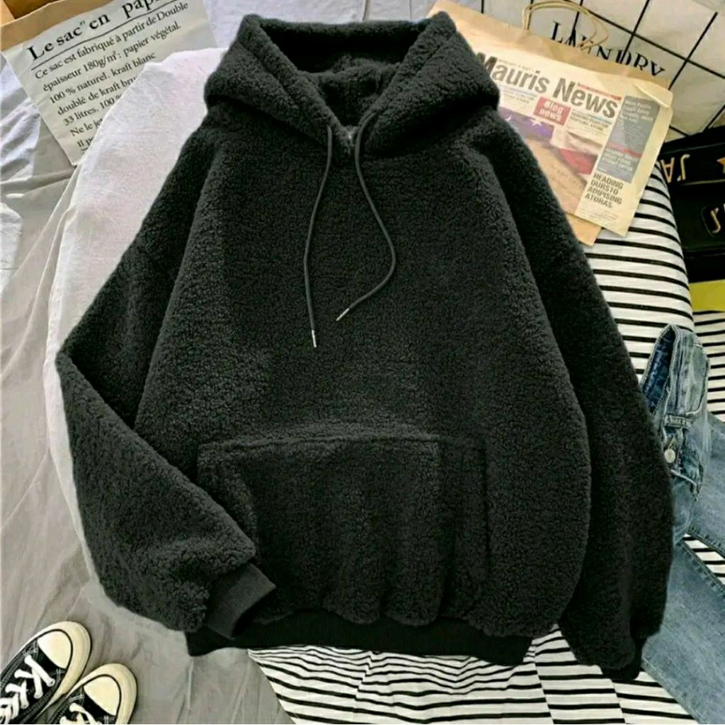 Sweater Bulu Sherpa Pria Wanita Sweater Bulu Sherpa  Halus Sweater Bulu Sherpa  Hangat Sweater Bulu 