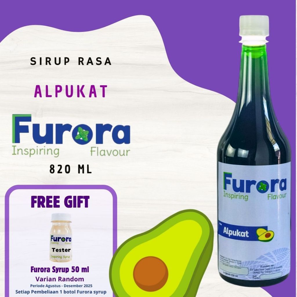 

Sirup Alpukat 820 ml - Furora Syrup l Sirup Cafe