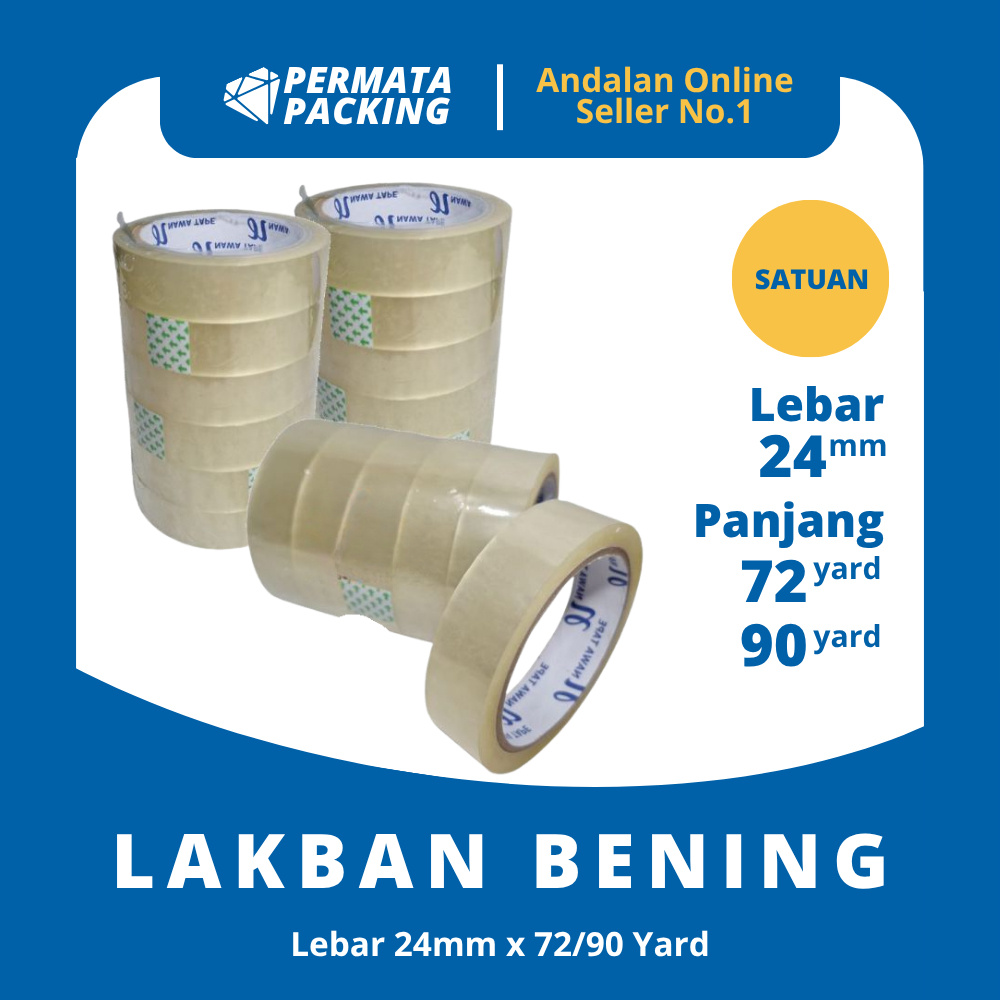 

Lakban Bening Tape Per Pcs Bening 24 Mm Isolasi Satuan