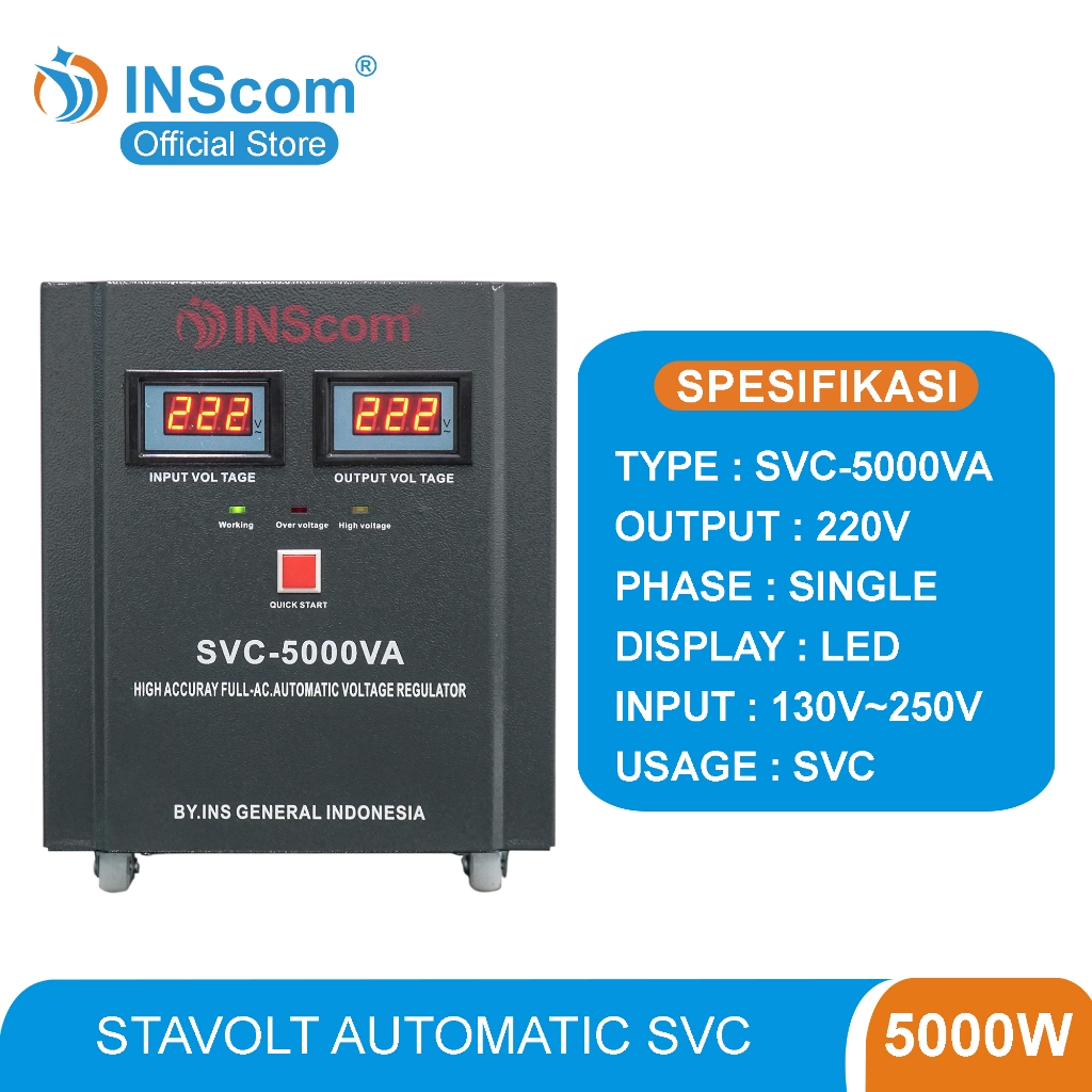 STABILIZER AUTOMATIC VOLTAGE 5000W STAVOLT SVC 5000VA STAVOL LISTRIK