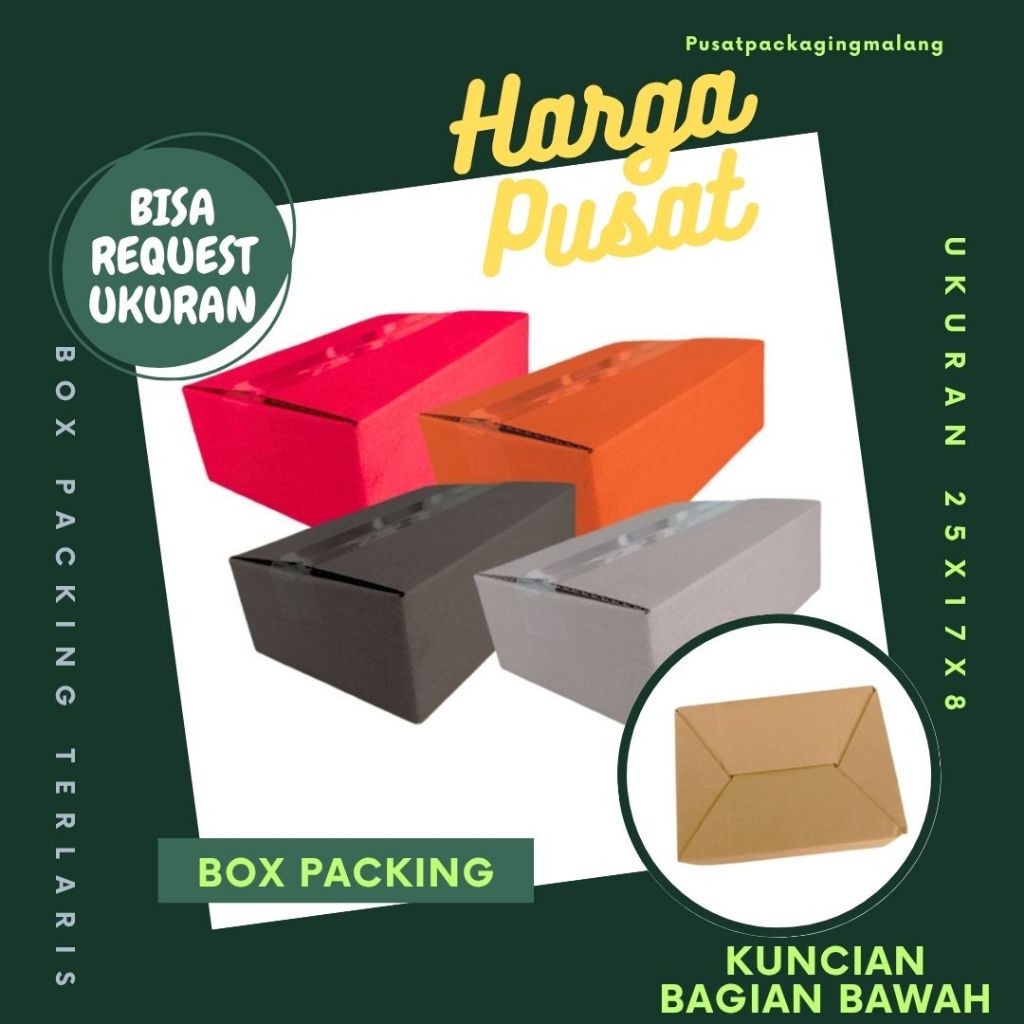 

Box 25x17x8 A0 / Kardus 25x17x8 A0 Packing Karton / Dus 25x17x8 A0 Kotak Botol Kemasan Pusat Packaging