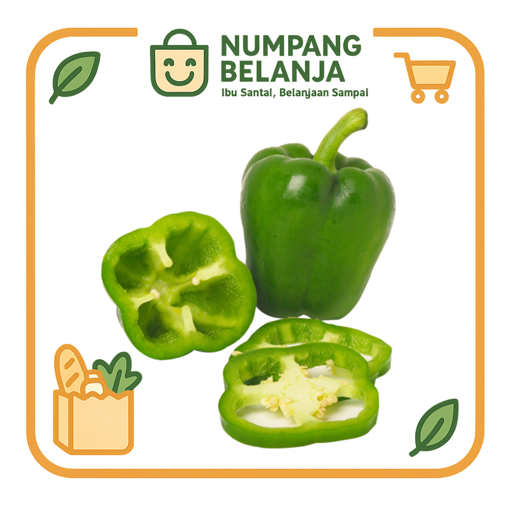 

paprika hijau dayur fresh 1 buah [150g]