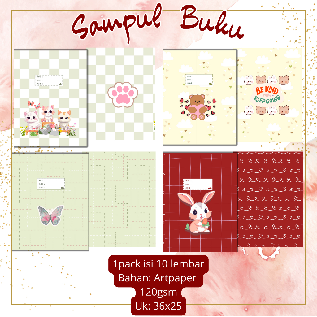

[10 Lembar] Sampul Buku motif gambar LUCU SIIDU BGBOSS Artpaper 120gsm glossy anti luntur