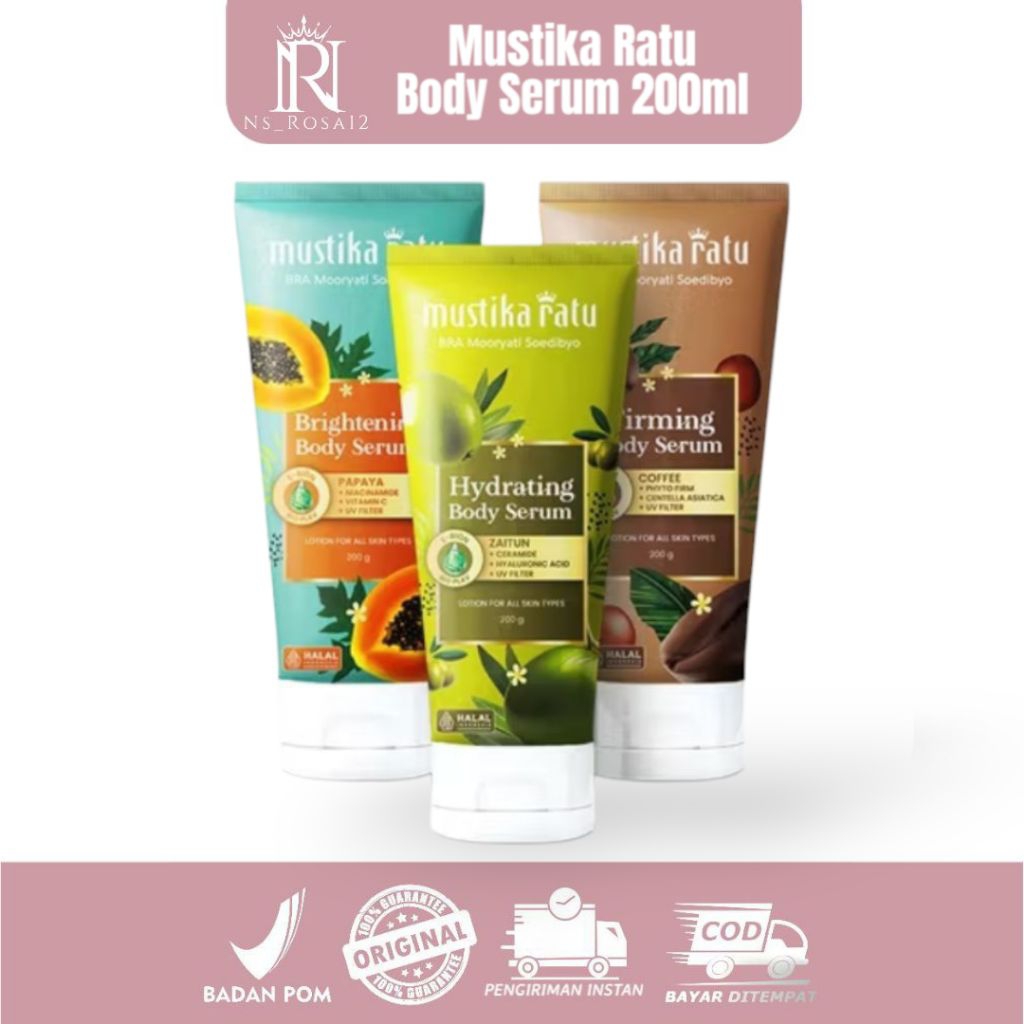 Mustika Ratu Body Serum 200ml | Mustika Ratu Brightening Body Serum Papaya - Mustika Ratu Hydrating 
