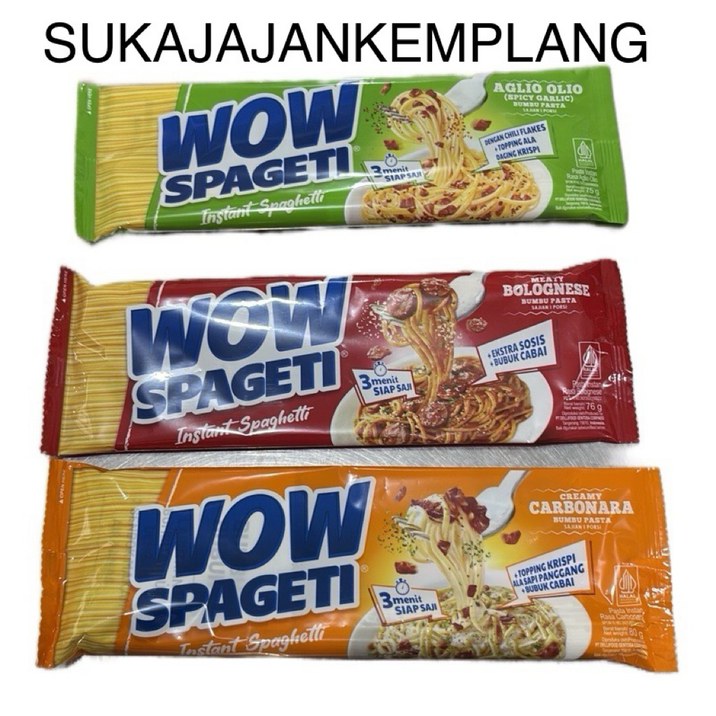 

WOW SPAGETI CREAMY CARBONARA/BOLOGNESE/AGLIOOLIO