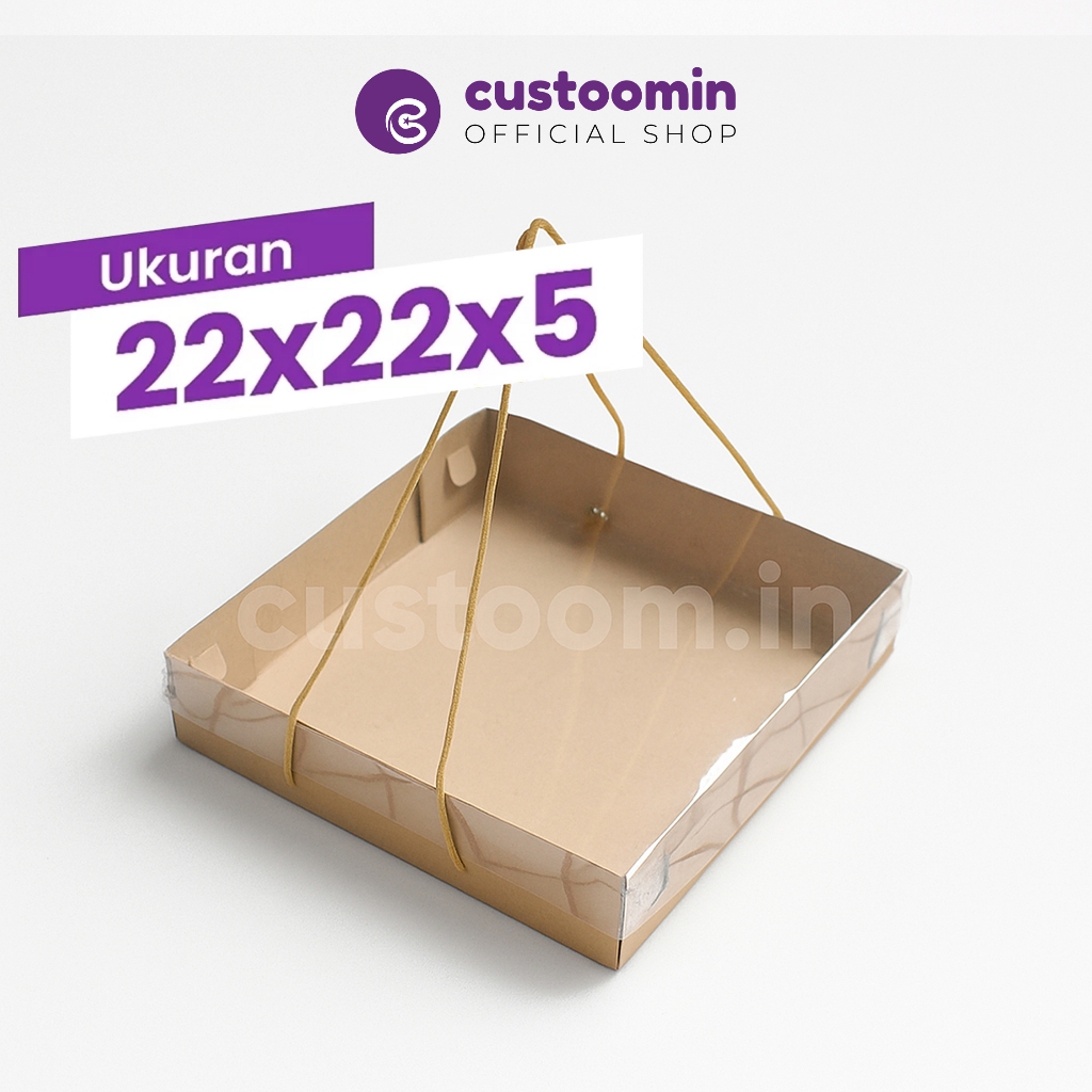 

225CJ Kardus Cake Jinjing (Ukuran 22x22x5 cm) - Kotak Cake - Kotak Kue - Kotak Bolu | Custoom.in