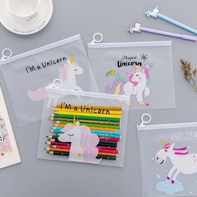 

HD Tempat Alat Tulis Karakter / Tempat Pensil / Map File Transparan / Zipper Bag