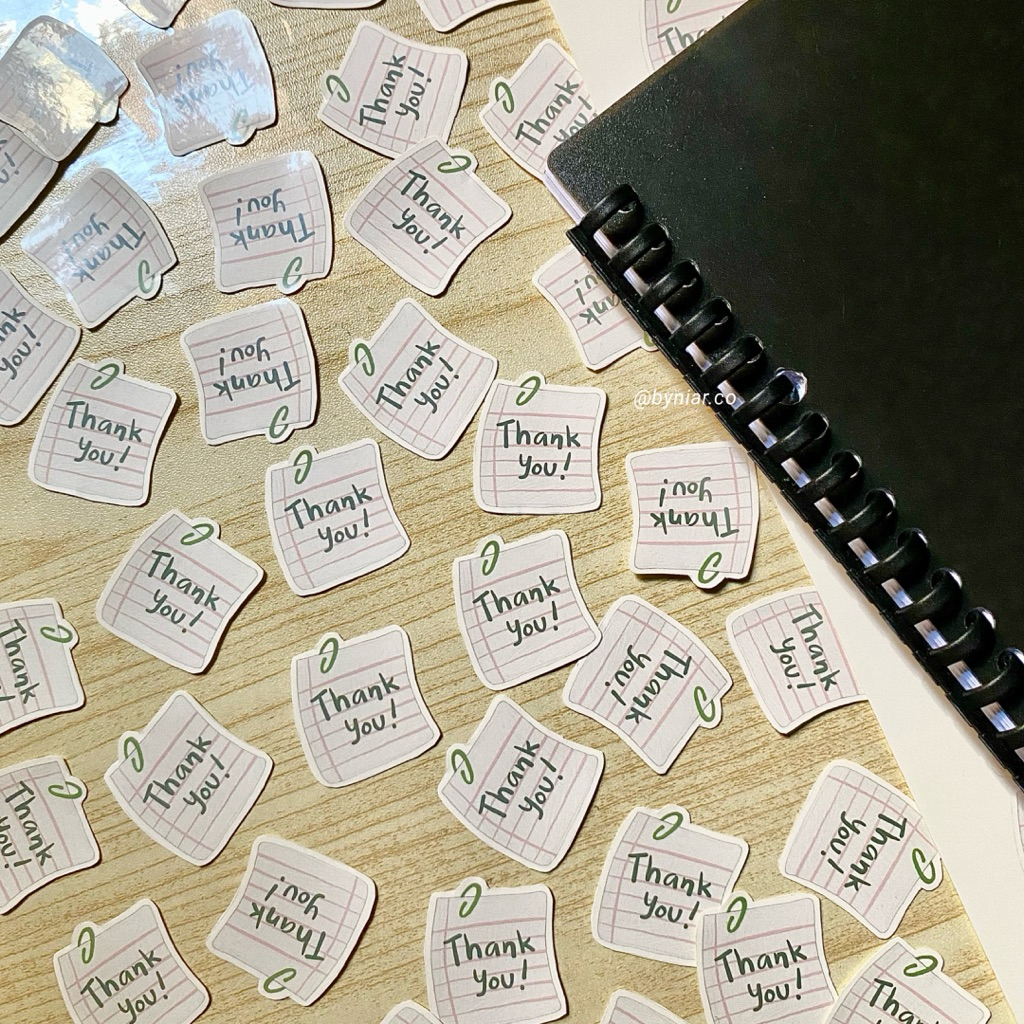 

[70] PCS Sticker Thank You Stiker Terimakasih Lucu dan Aesthetic Sticker Chromo Glossy