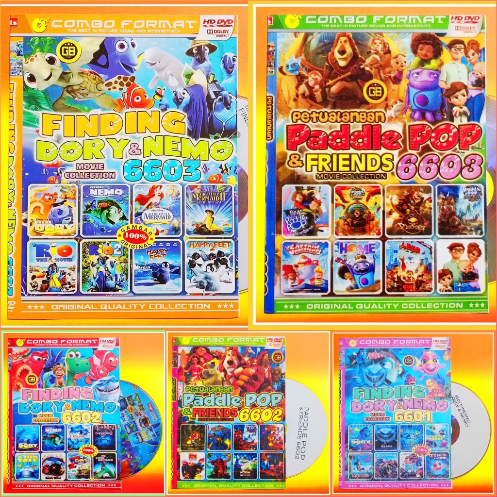 Kaset Film Kartun Anak Koleksi Paddle Pop - Finding Dory Nemo Pilihan Lengkap Teks Indonesia