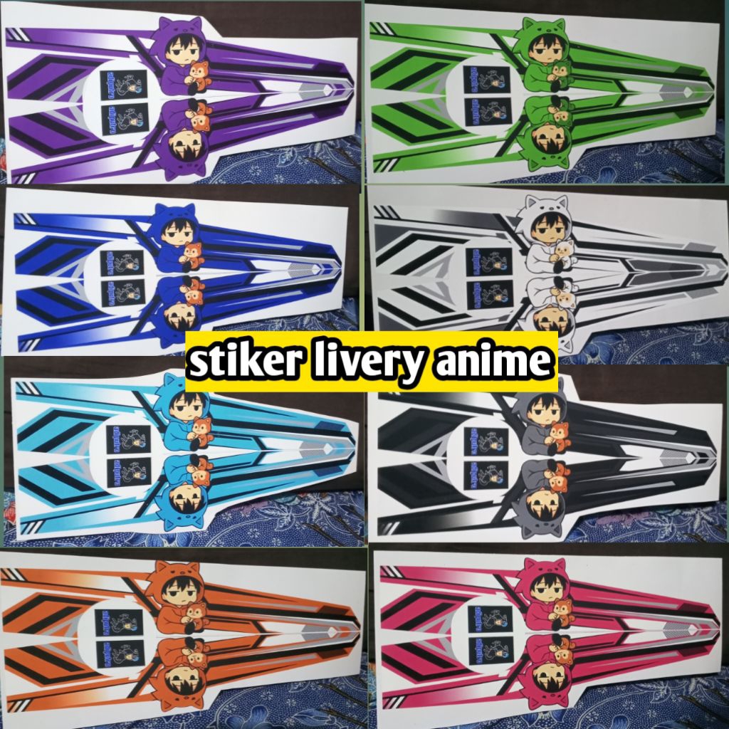 

stiker livery anime dan costum sudah cutting untuk miniatur bis bus rkc