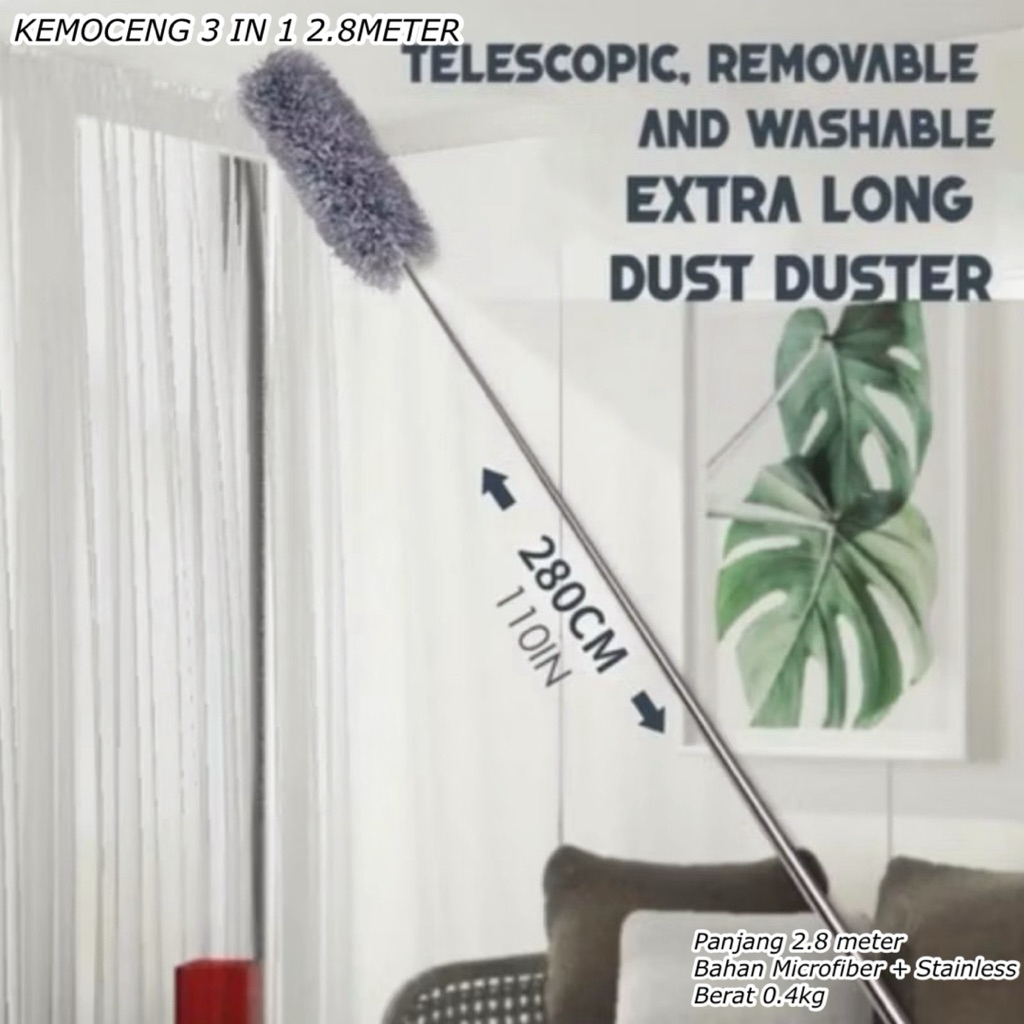 [FM] KEMOCENG 3 IN 1 2.8 M || KEMOCENG MICROFIBER || KEMOCENG MAGNET DEBU || KEMOCENG PANJANG FLEKSI