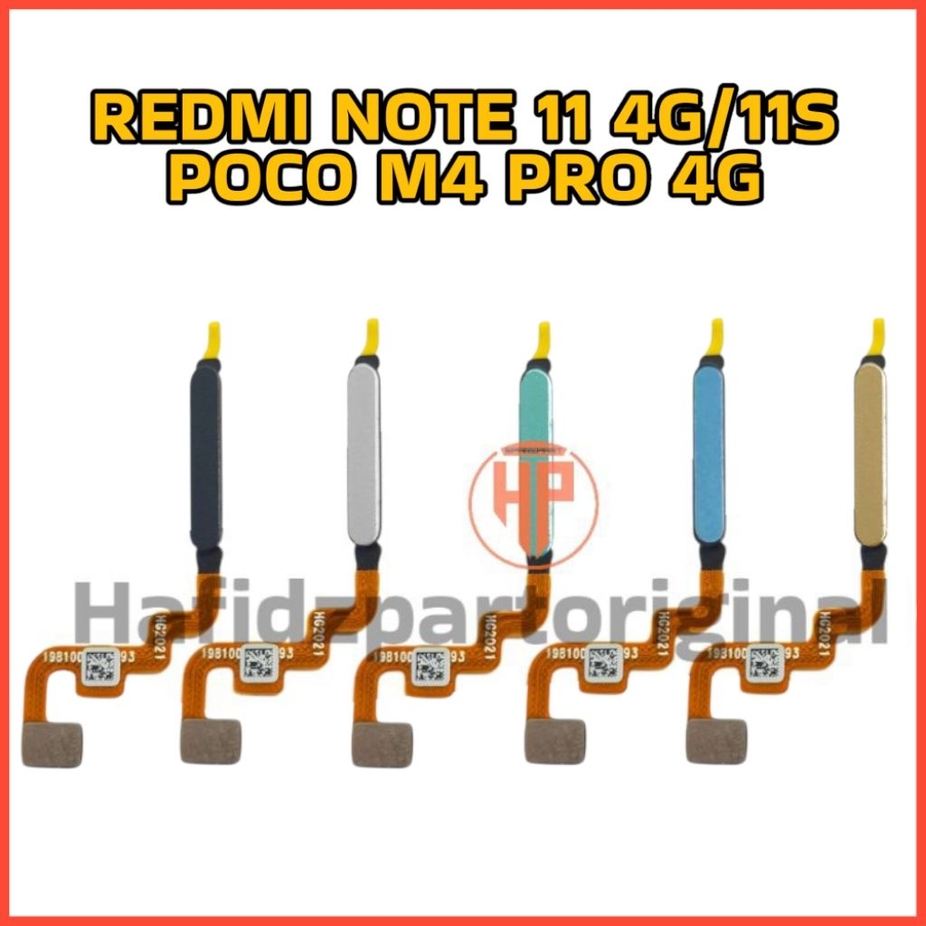 Fingerprint Sidik Jari Xiaomi Poco M4 Pro 4G / Redmi Note 11 4G Copotan Cabutan Bekas
