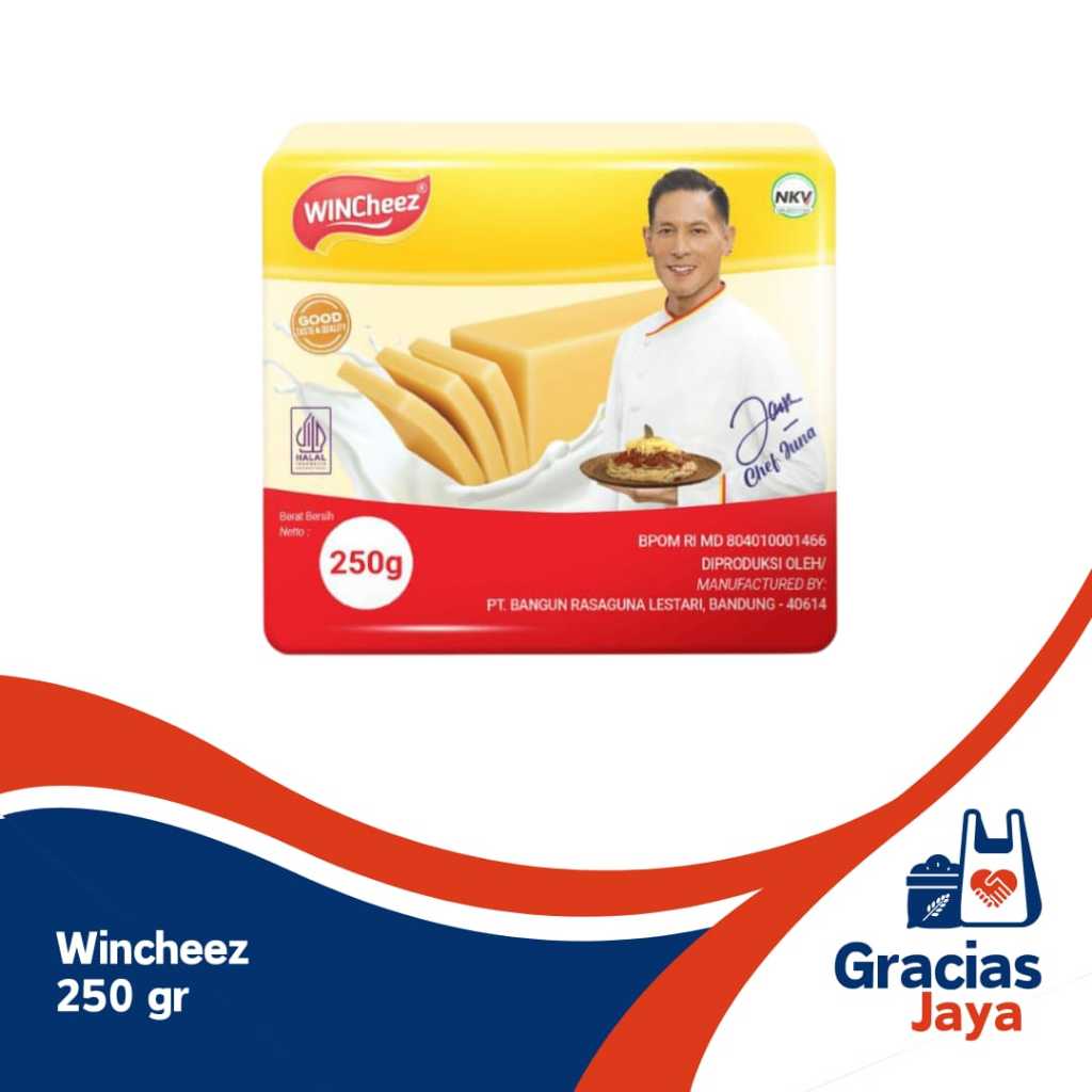 

Whincheez Keju Cheddar Olahan 250g / Keju Cheddar