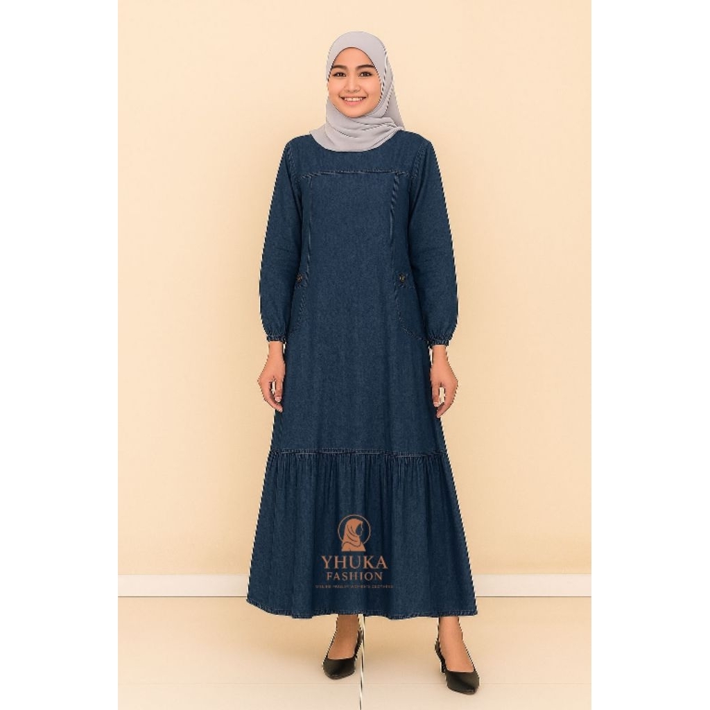 Alexoo_Gamis Denim Wanita Terbaru 2025// @Dress.Jeans.Muslimah
