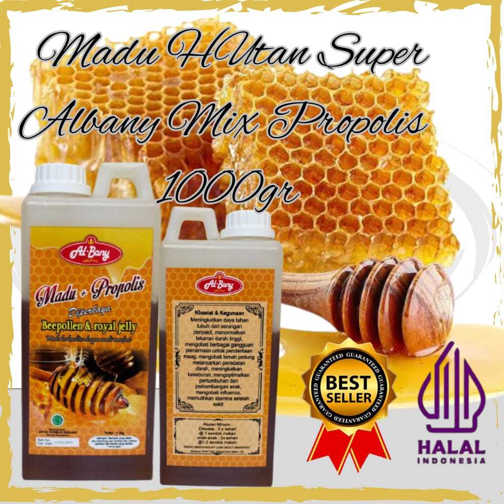 

Madu Hutan Super Albany Mix Propolis Royal Jelly Bee Pollen 1000gr ( beli 1 gratis 1 )