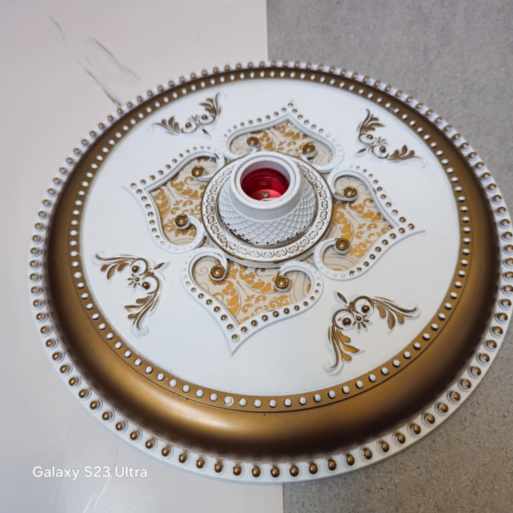 GUBOK Fiting Lampu Ornamen 30x30 Fiting Ornamen Plafon Hias PVC/GRC // Fiting Lampu Plafon