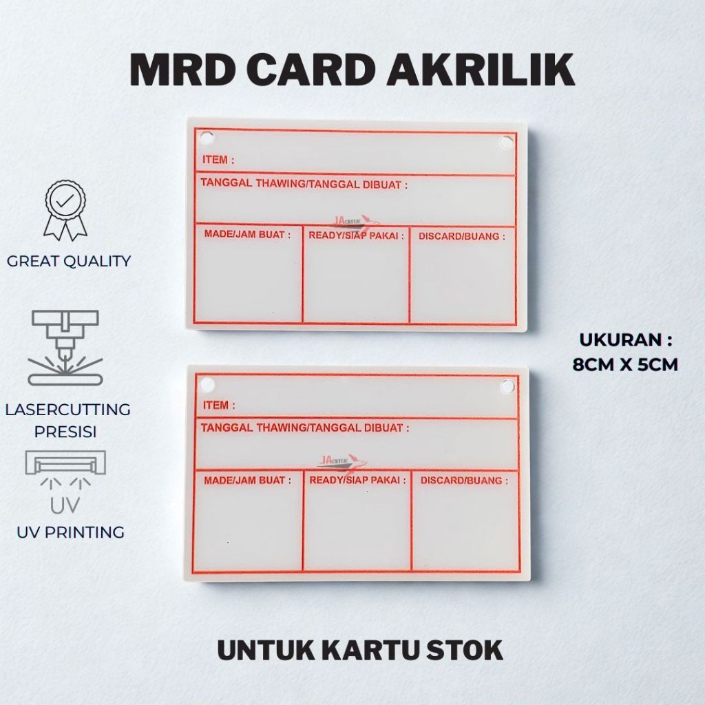 

KARTU STOK BARANG / KARTU STOK OPNAME AKRILIK PERMANENT UV PRINTING
