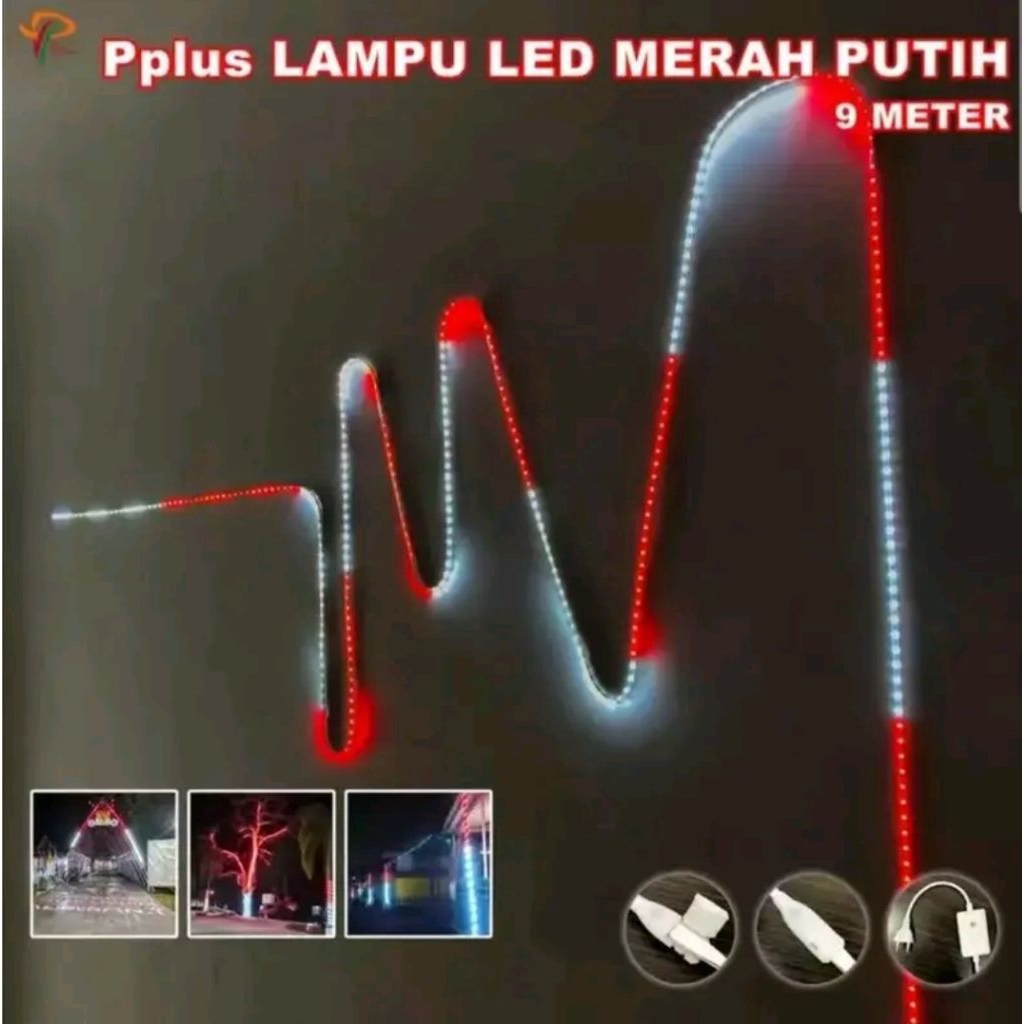 lampu setrip merah putih-lampu agustusan lampu 17 Agustus lampu merah putih indonesia waterpruf