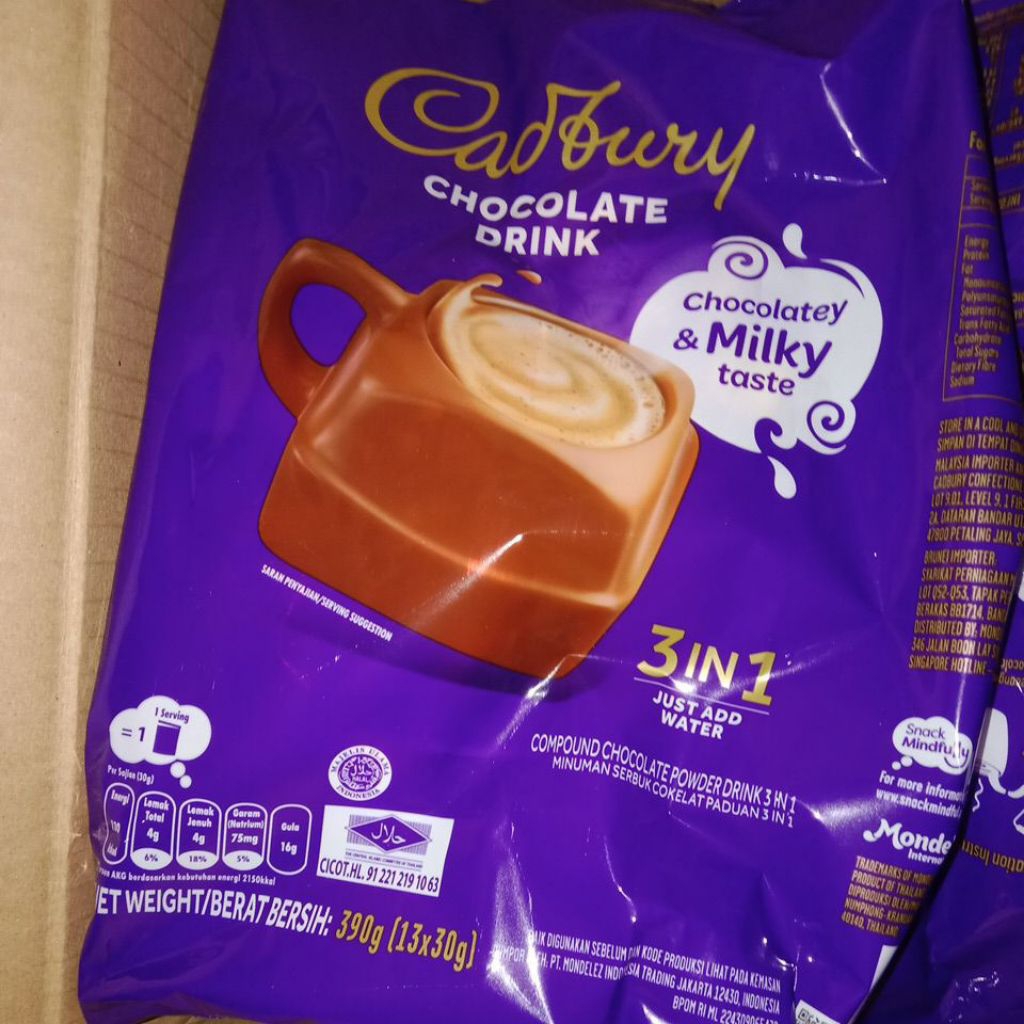 

Cadbury chocolate drink 18bungkus 1dus
