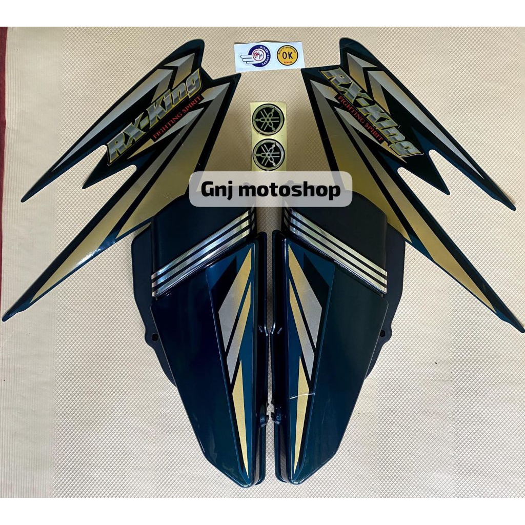 Tepong bok aki bok accu rx king hijau Lis crum tahun 2002 hijau botol lengkap set emblem