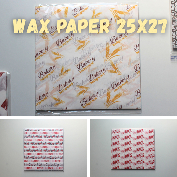 Wax Paper / Kertas Laminasi / Motif Bakery Rice / Bungkus Nasi Roti / 100pcs