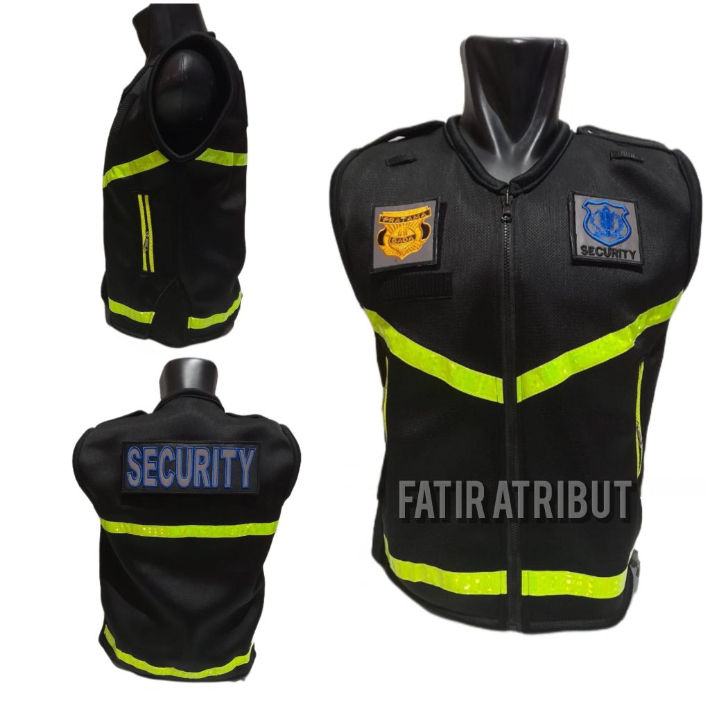 rompi security hitam rompi security terbaru bahan tebal
