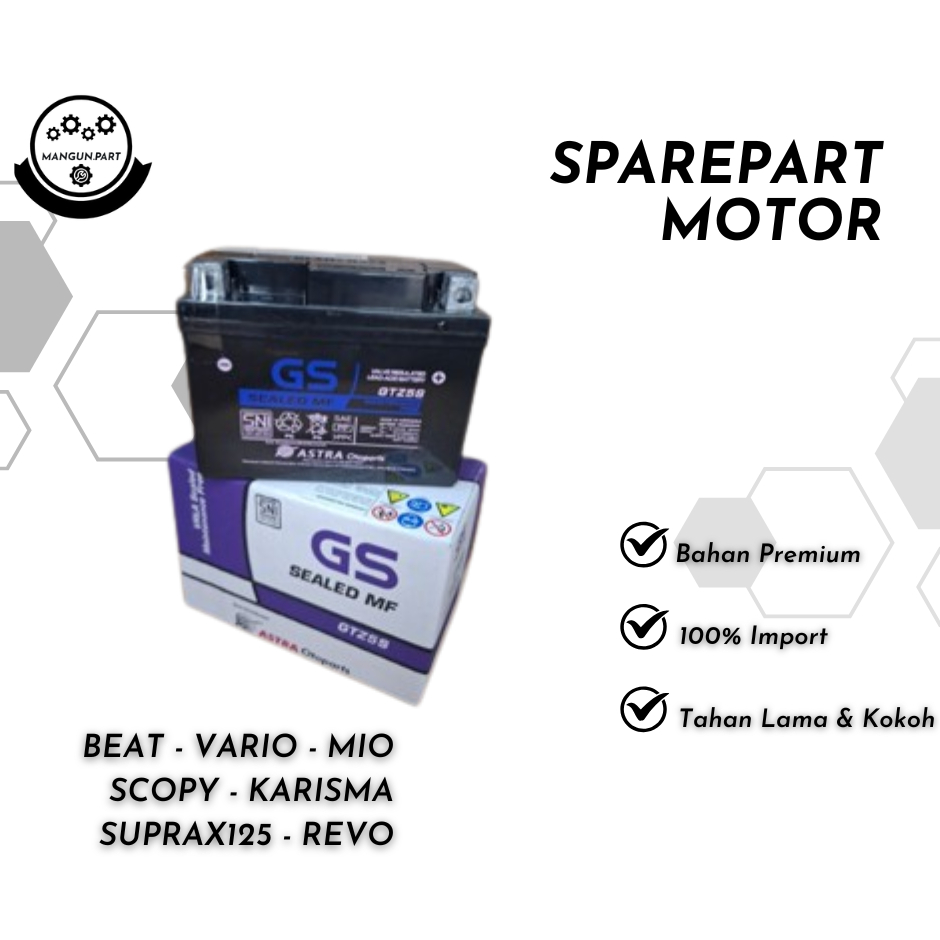 AKI MOTOR HONDA BEAT GTZ5S GS ASTRA ACCU FULL KERING MATIC VARIO MIO SCOPY KARISMA SUPRAX125 REVO