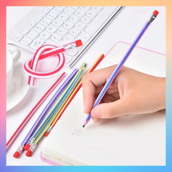

Pensil Lentur Fleksibel Dengan Penghapus / Alat Tulis Sekolah Anak Pencil Karet Inul Dapat Digulung Ditekuk Unik Lucu Flexible Soft Mainan Stationary Miczson