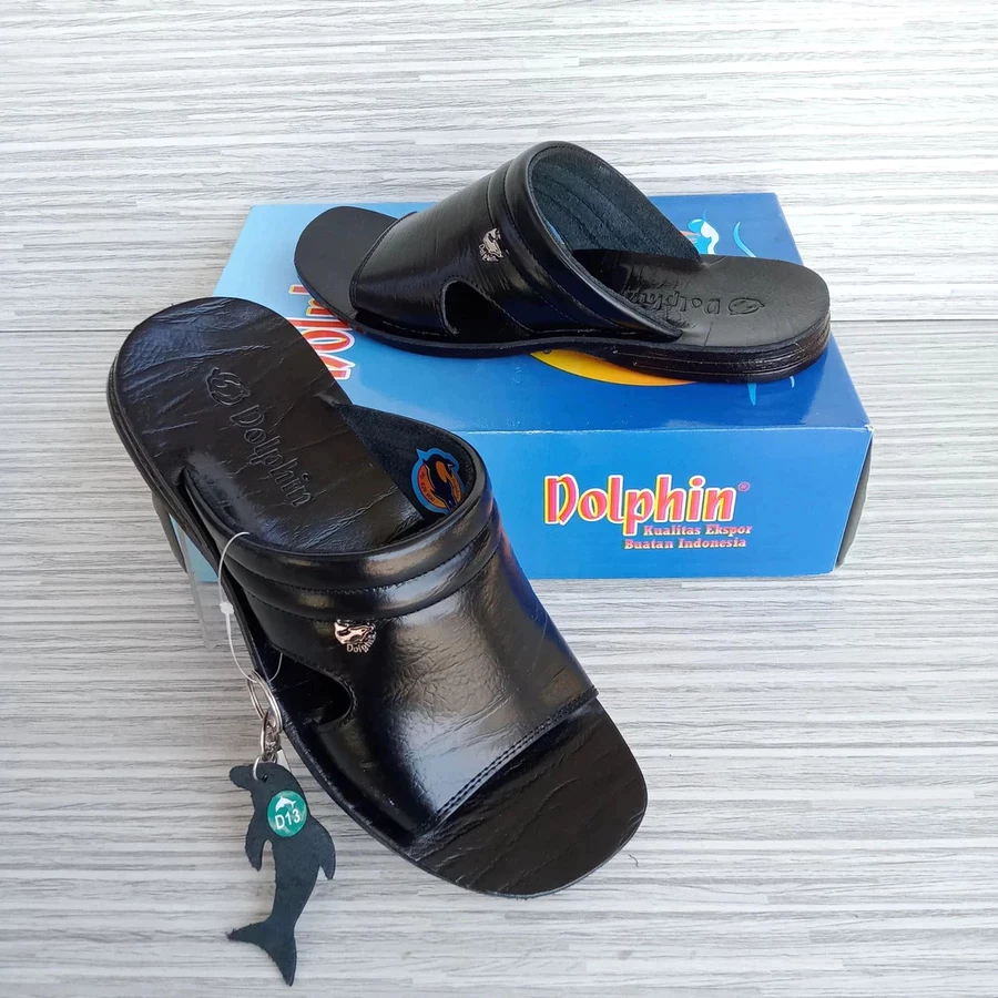 Terlaris Sandal Kulit Pria Dolphin Kulit Sandal Casual Asli Kulit Pria Sandal Slide Dolphin Original