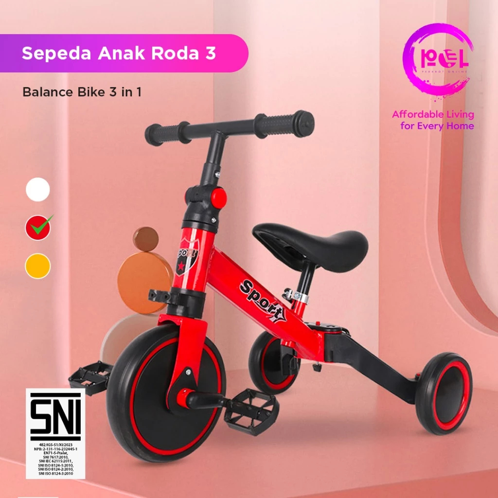 [POL] COD SNI SEPEDA ANAK RODA 3 DENGAN DORONGAN | SEPEDA DORONG | KIDS BICYCLE / SEPEDA ANAK RODA 3