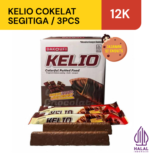 

Kelio Chocolate Wafer | Wafer Cokelat Gandum isi 3 pcs | Snack Halal Viral