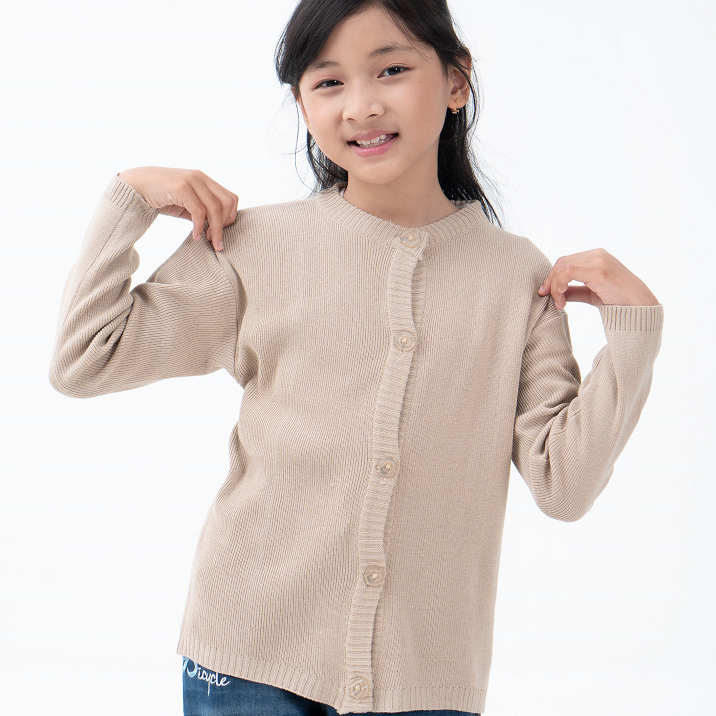 Cardigan Rajut Anak Perempuan Umur 3–7 Tahun Motif Polos korea - Model Simple Stylish dan Nyaman