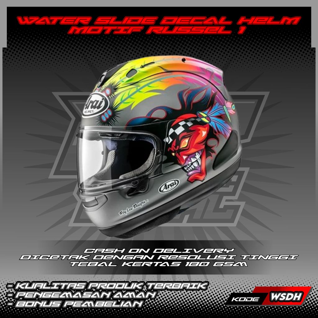 WATER SLIDE DECAL HELM MOTIF RUSSEL 1