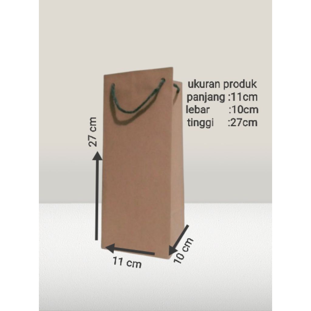 

paper bag murah paper bag polos paper bag botol 1liter (11x10x27)