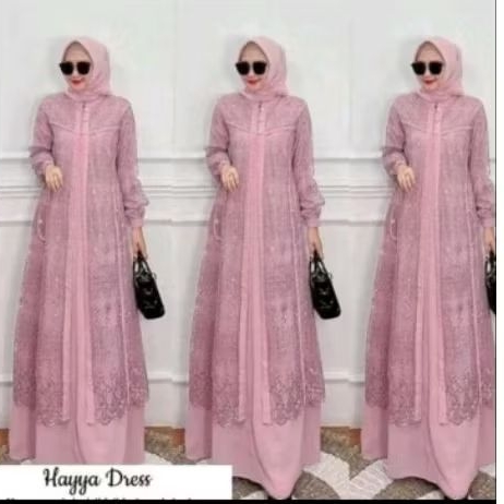 MF HAYYA DRESS BRUKAT KONDANGAN BAJU PESTA MEWAH