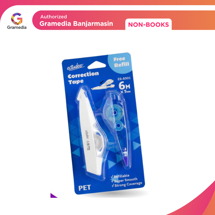 

Gramedia Banjarmasin - Correction Tape Estudee + Refill White