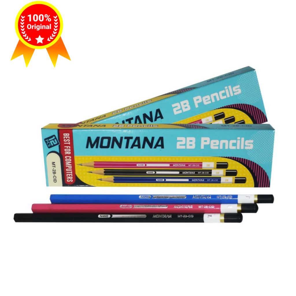 

Pensil MONTANA 2B Lulus Uji Komputer Alat Tulis Sekolah Dan Kantor 12 pcs/box / MT-2B CID