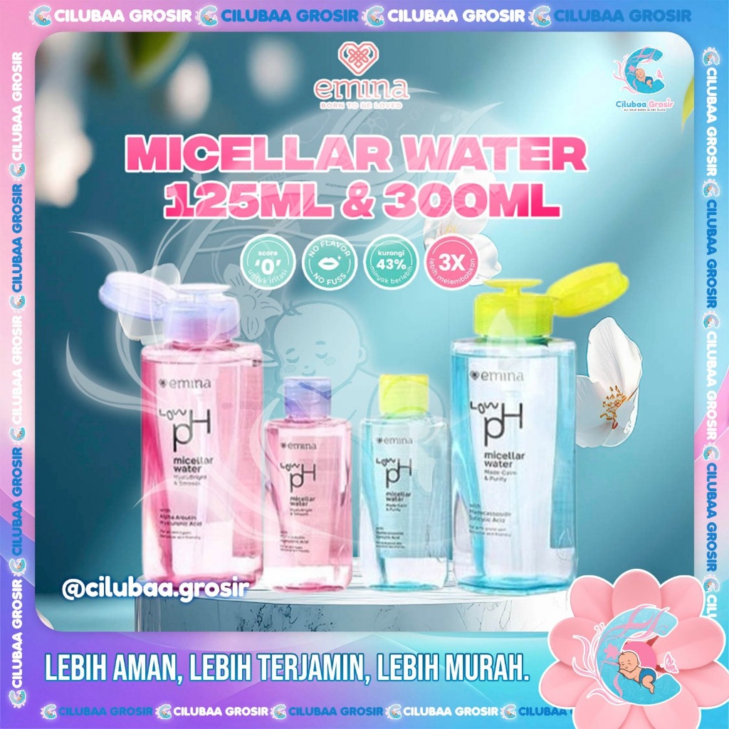 EMINA Low pH Micellar Water Series 125 & 300mL || Micellar Water HyaluBright & Smooth || Micellar Wa