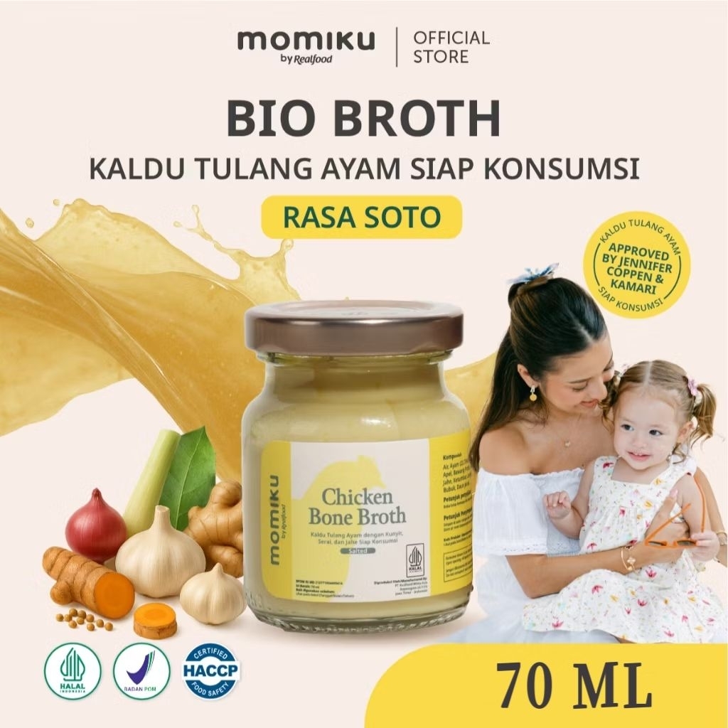

Realfood Momiku Chicken Bone Broth Rasa Soto ( Mpasi Kaldu Tulang Ayam )