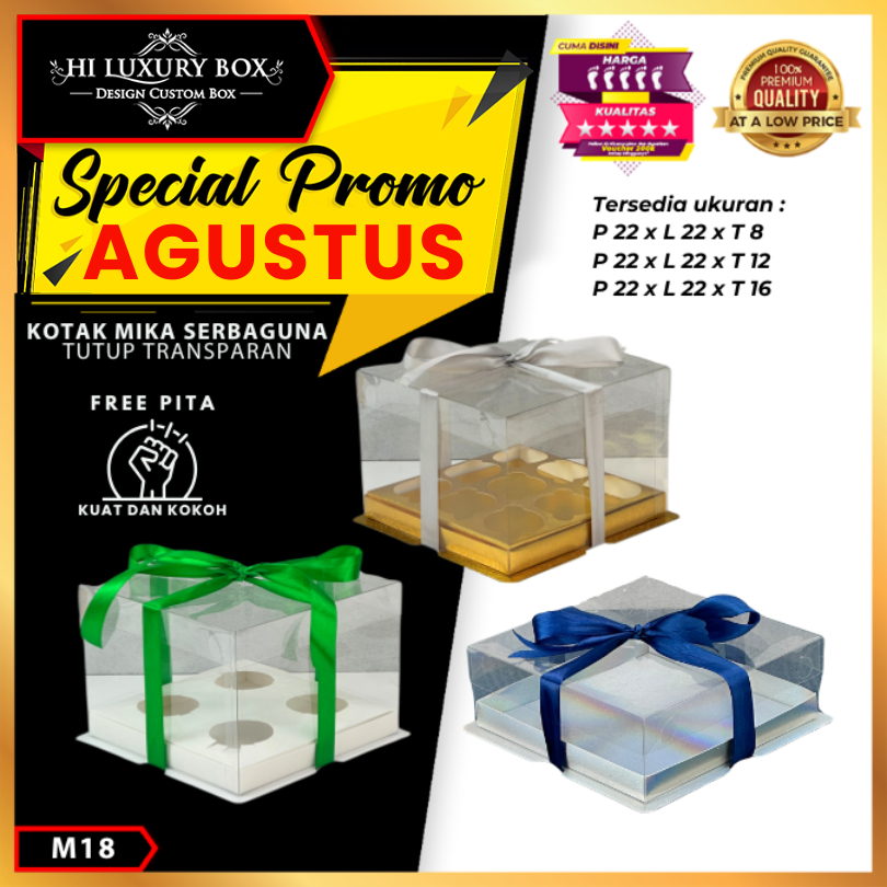 

Box Mika / Kotak Kue Mika / Box Cupcake + Tatakan / Packaging Mika /M18