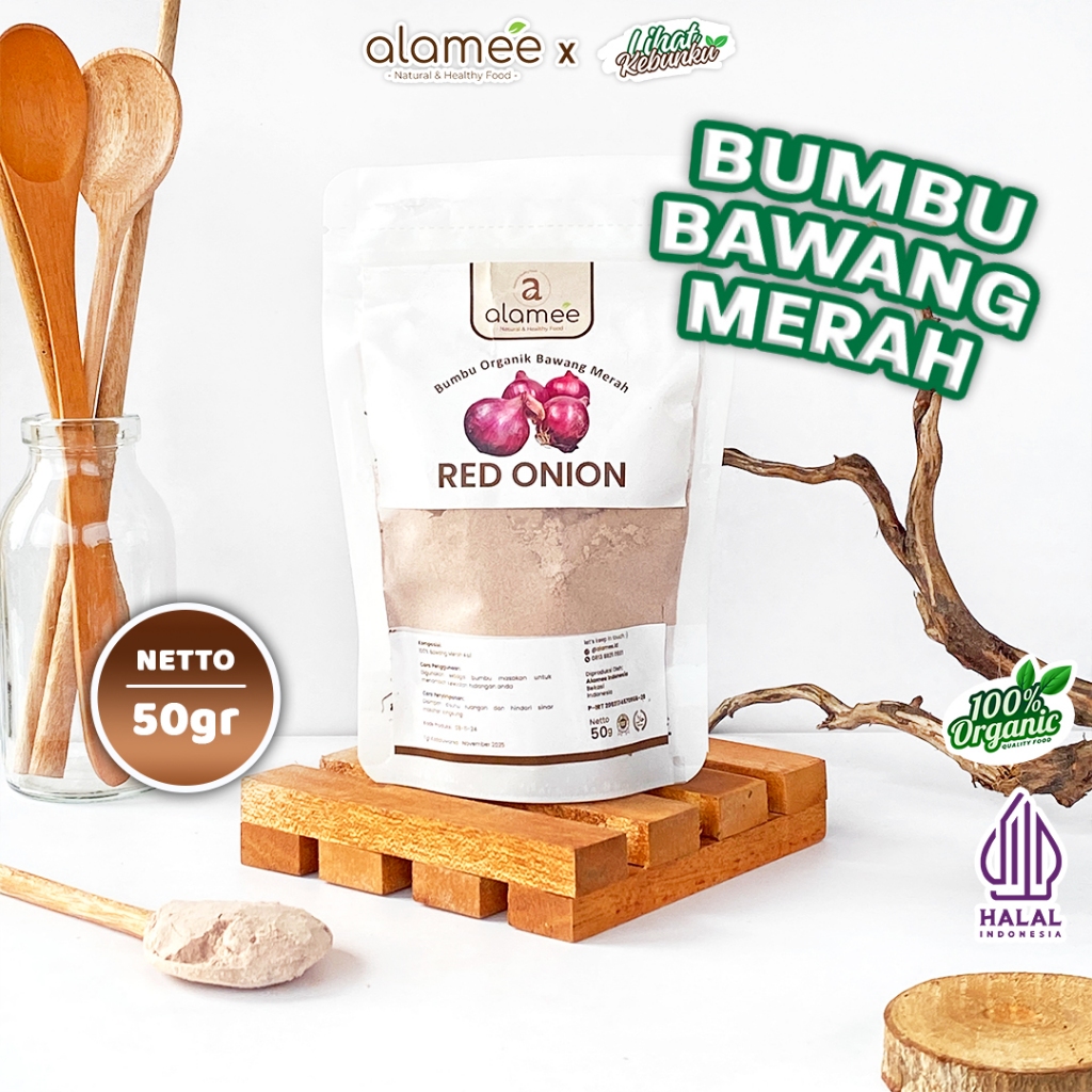 

ALAMEE Bubuk Bawang Merah Red Onion Seasoning Powder Bumbu Dapur Organik Masak 50gr LIHAT KEBUNKU