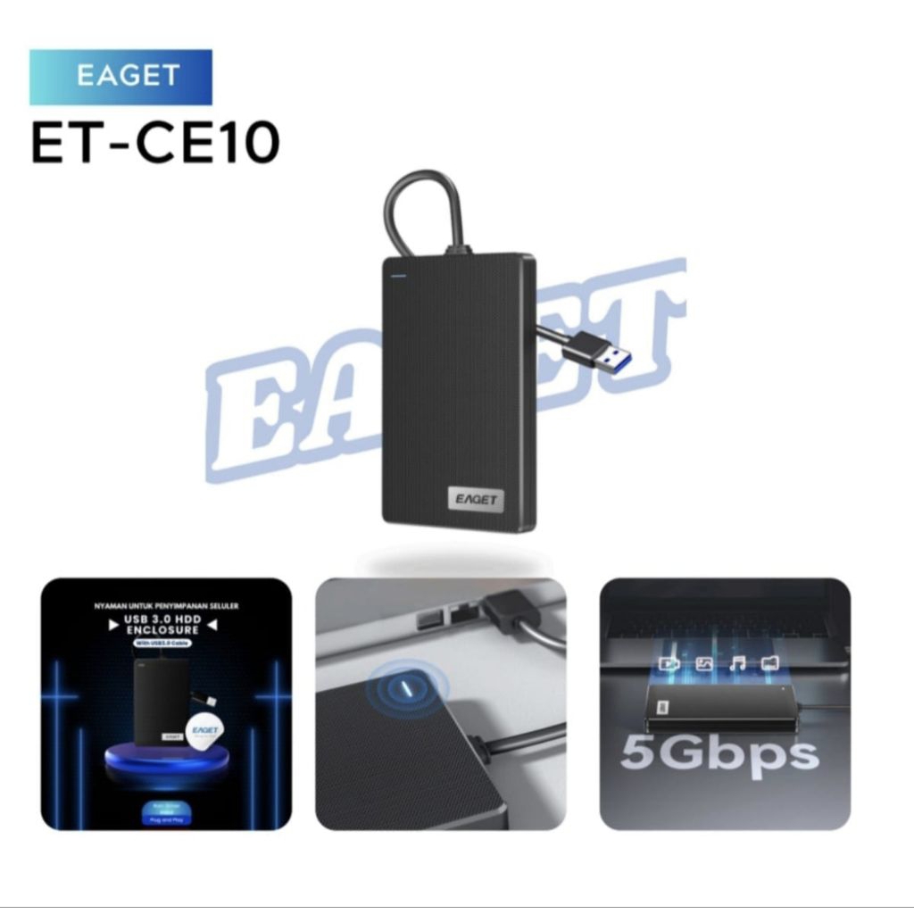 ENCLOSURE HARDISK SSD EKSTERNAL EAGET CE10 2.5"