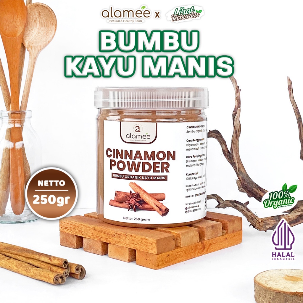

ALAMEE Bubuk Kayu Manis Bumbu Dapur Instan Cinnamon Powder kayumanis Organik 250gr LIHAT KEBUNKU